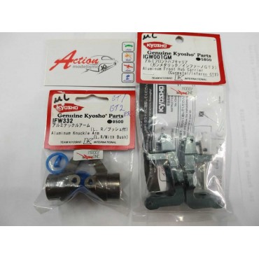 PEÇAS KYOSHO PARA INFERNO GT2 E GT EM ALUMINIO CNC IFW332 E IGW001GM